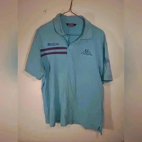 Kappa Polo Shirt Adult  Extra Large Blue Purple Soccer Casual Rugby Mens - Picture 1 of 7